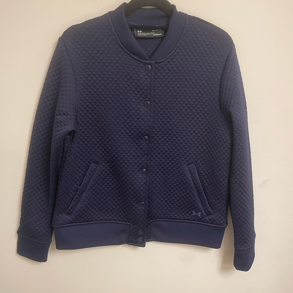 Women’s Navy Blue Under Armour Cold Gear Button Up Jacket Size M - Picture 1 of 4